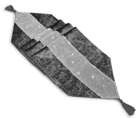 Kitchen Trends Crushed Velvet Diamante Table Runner