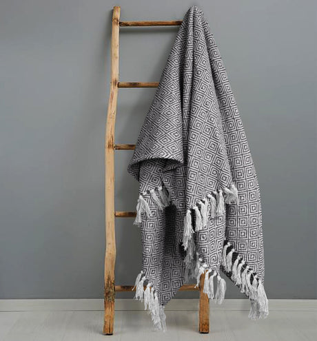 Velosso Diamond Jacquard Throw 100% Cotton