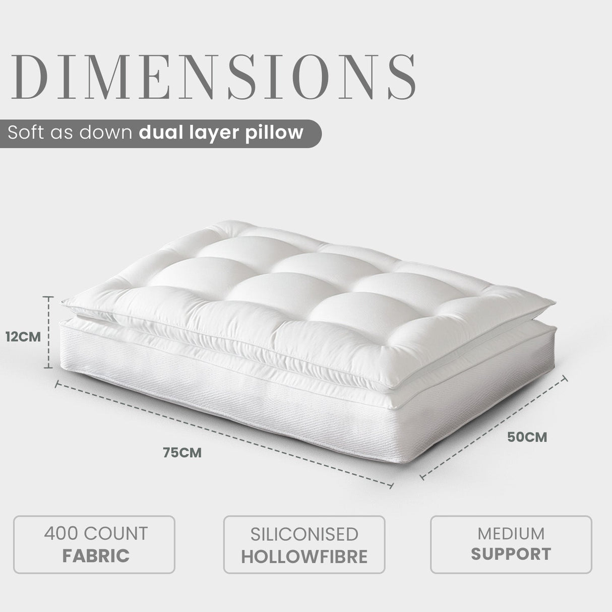 Sweet Dreams Soft as Down Dual Layer Pillow