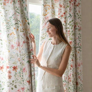 Florelle Eleanor Watercolour Ring Top Curtains