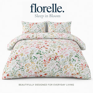 Florelle Eleanor Delicate Floral Patterned Duvet Cover and Pillowcase Set