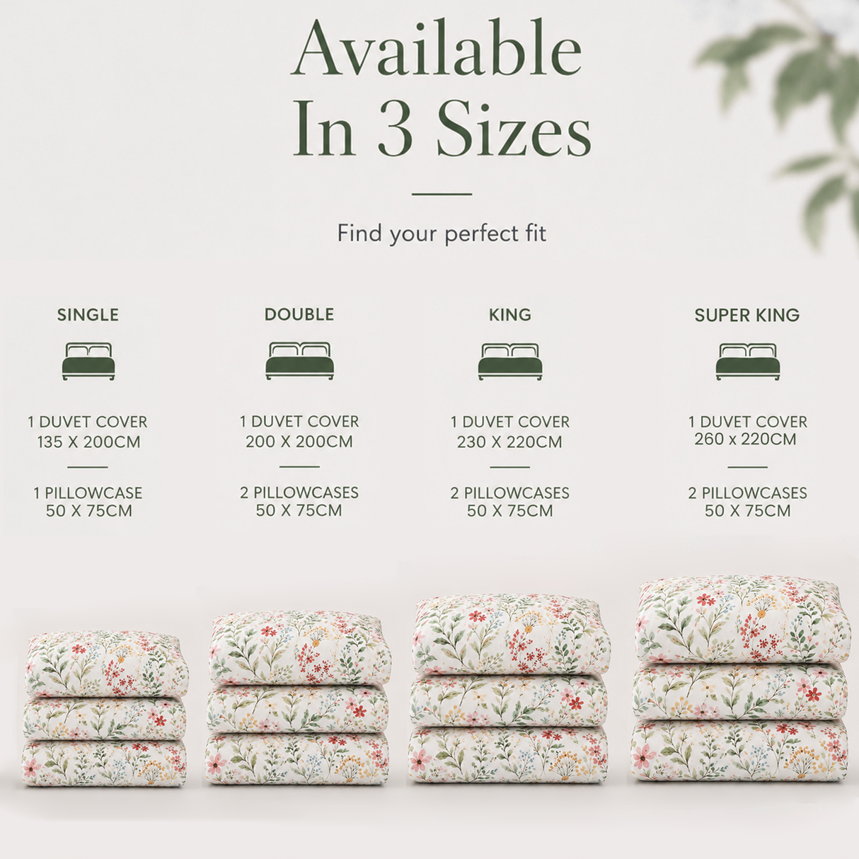 Florelle Eleanor Delicate Floral Patterned Duvet Cover and Pillowcase Set