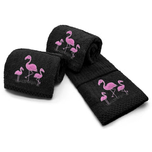 Velosso Flamingo Embroidered Cotton Tea Towel