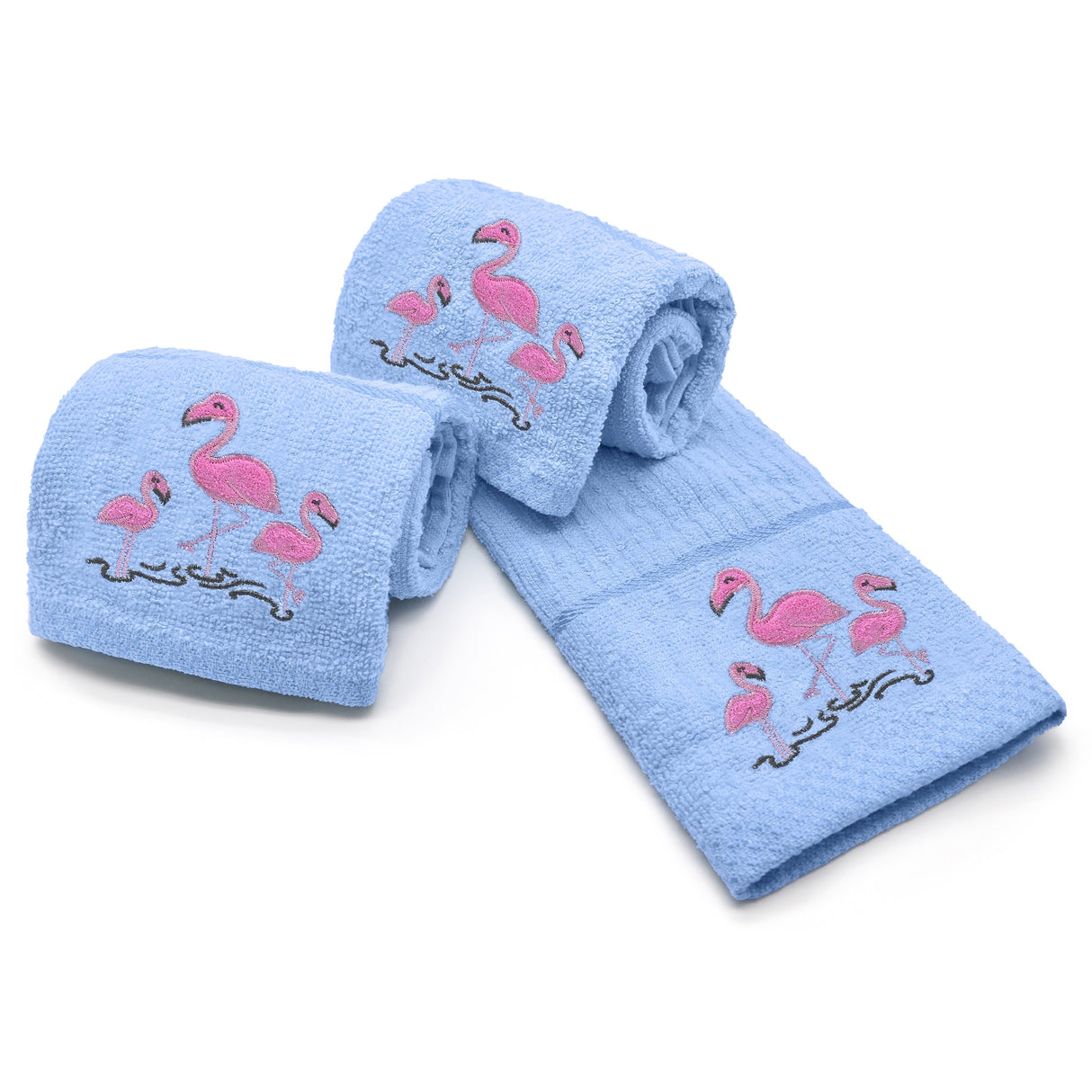 Velosso Flamingo Embroidered Cotton Tea Towel