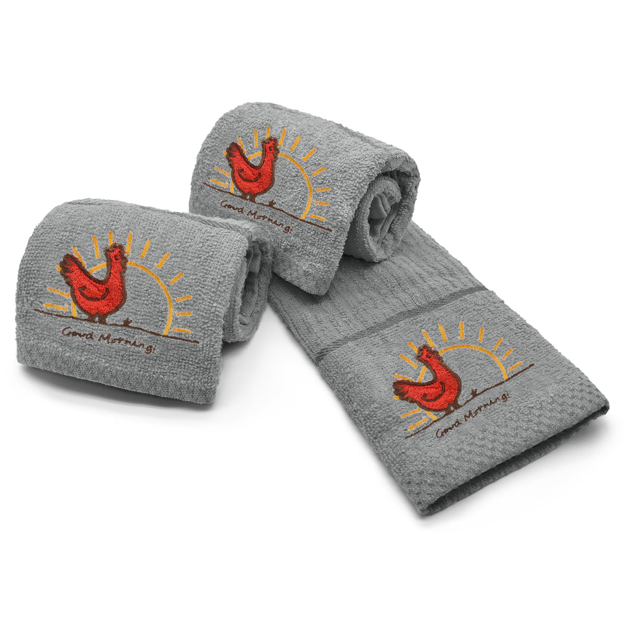 Velosso Chicken Embroidered Cotton Tea Towel
