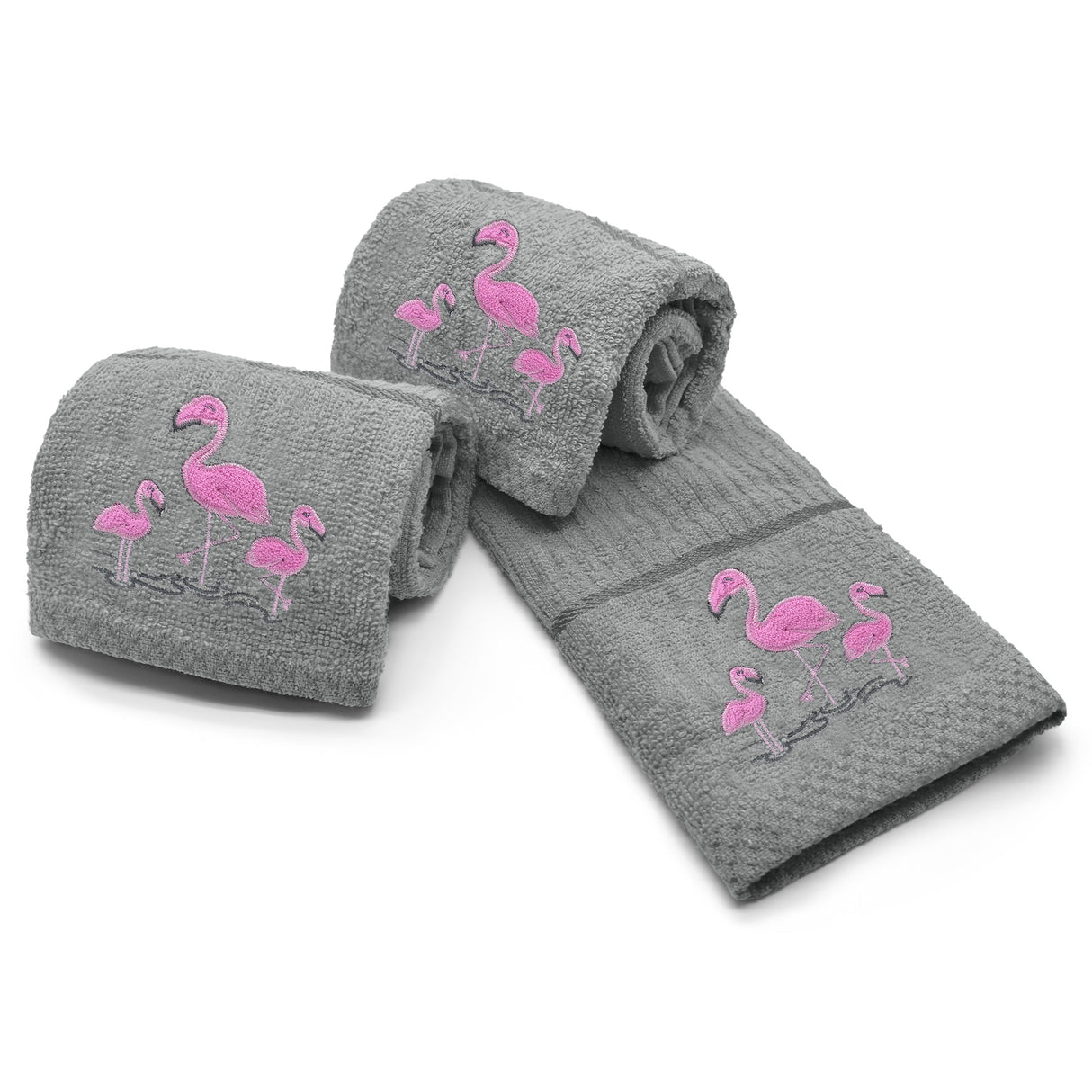Velosso Flamingo Embroidered Cotton Tea Towel