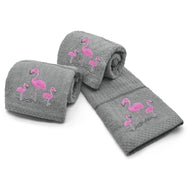 Velosso Flamingo Embroidered Cotton Tea Towel