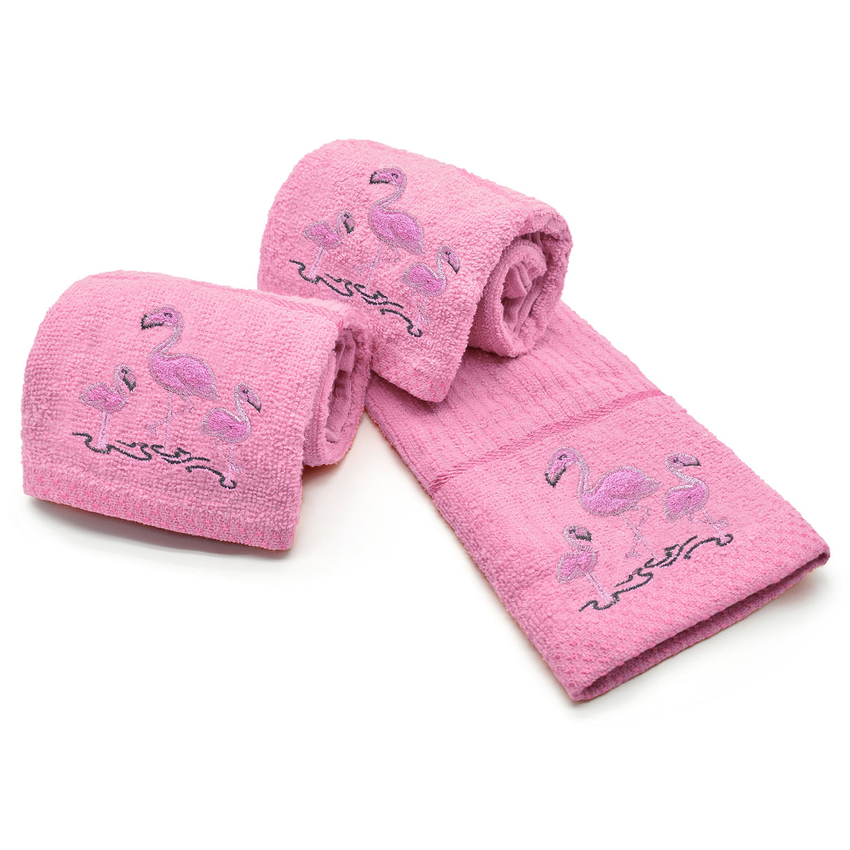 Velosso Flamingo Embroidered Cotton Tea Towel