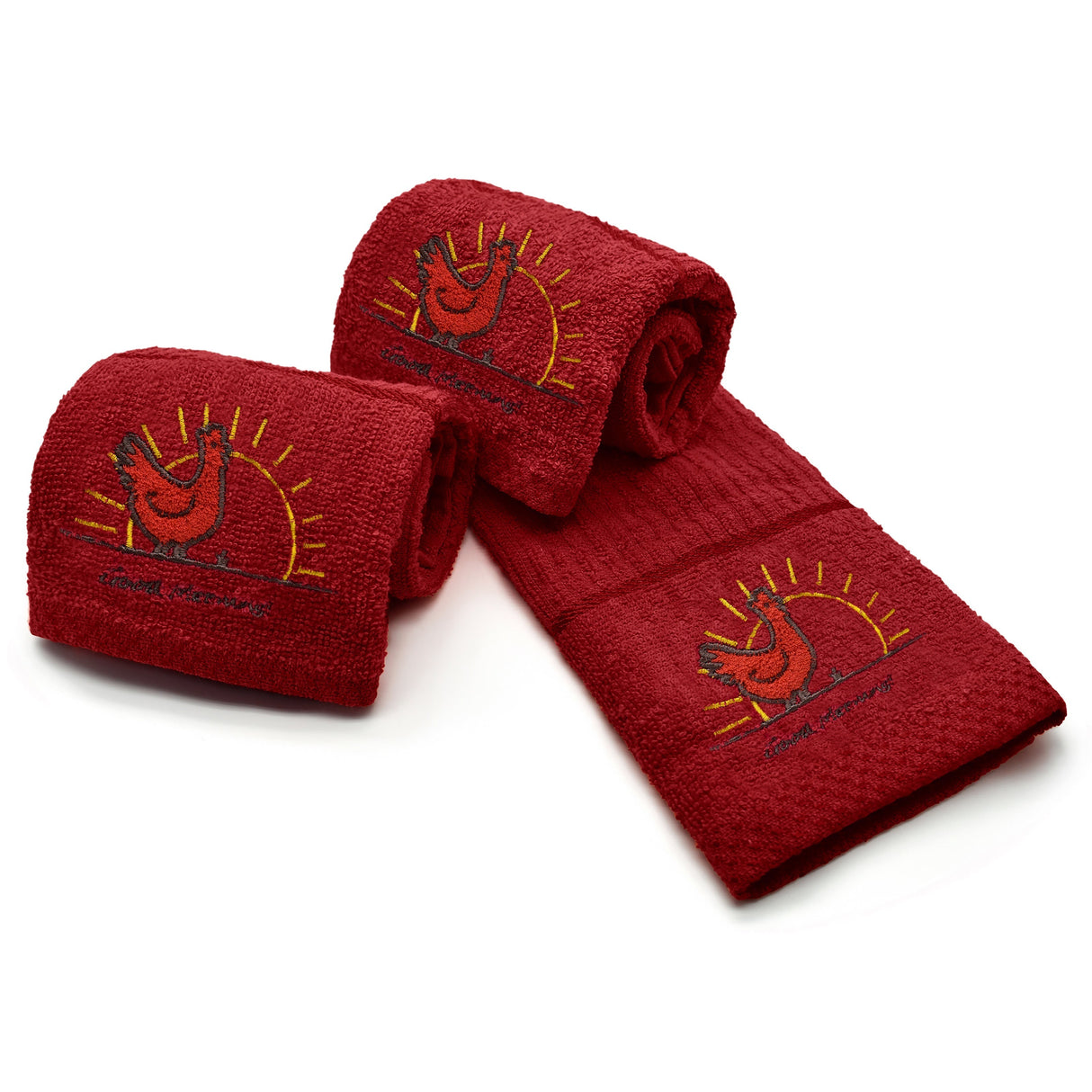 Velosso Chicken Embroidered Cotton Tea Towel