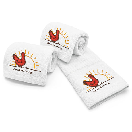 Velosso Chicken Embroidered Cotton Tea Towel