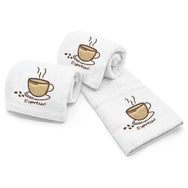 Velosso Espresso Embroidered Cotton Tea Towel