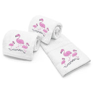 Velosso Flamingo Embroidered Cotton Tea Towel