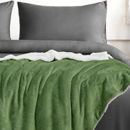 Velosso Plain Flannel Sherpa Reverse Throw Blanket