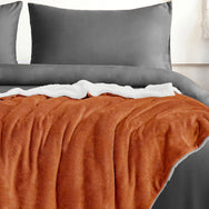 Velosso Plain Flannel Sherpa Reverse Throw Blanket