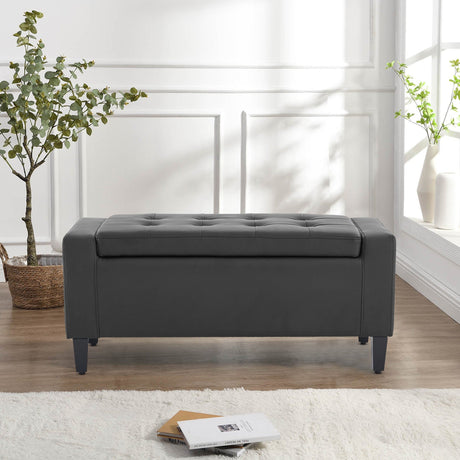 Home Republic Brayden Leather Storage Seat