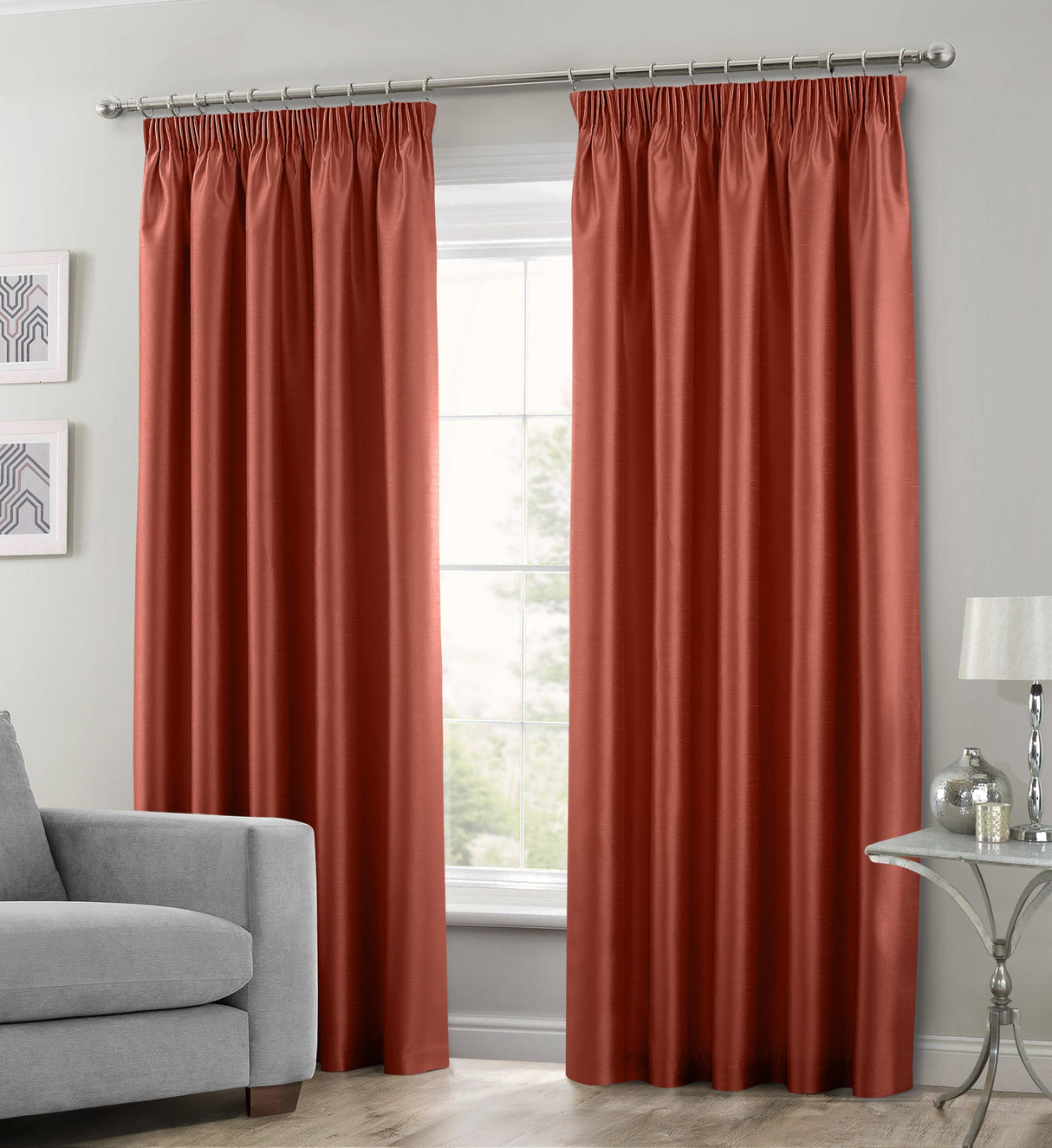 Intimates Faux Silk Pencil Pleat Curtains