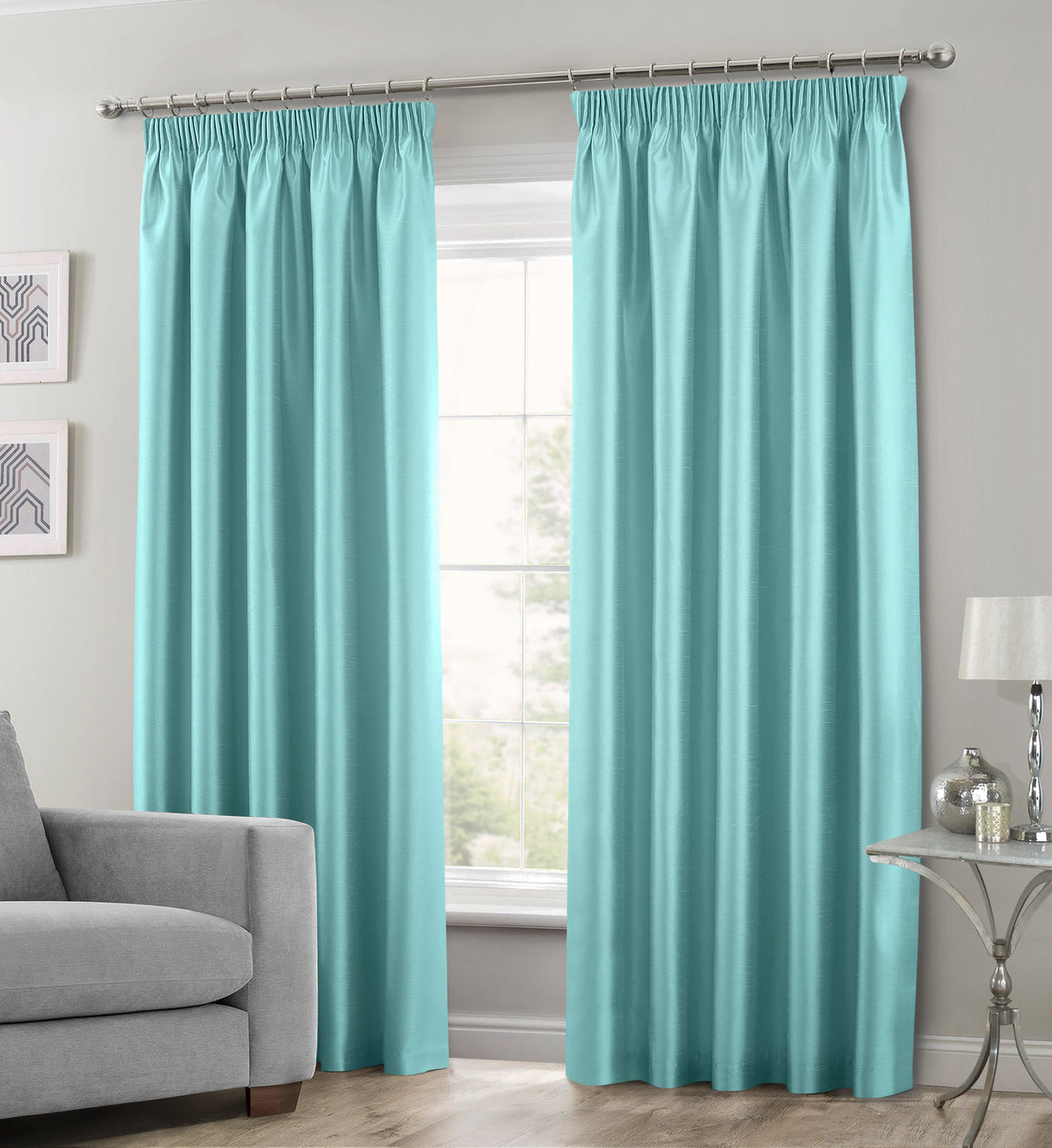 Intimates Faux Silk Pencil Pleat Curtains