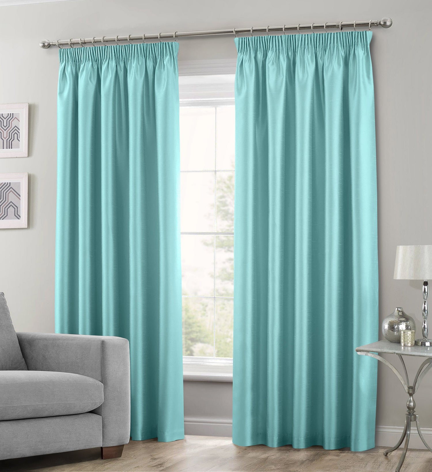 Intimates Faux Silk Pencil Pleat Curtains