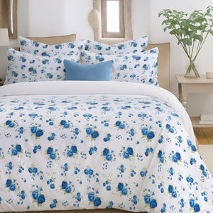 Florelle Delicate Floral Printed Duvet Cover and Pillowcase Set