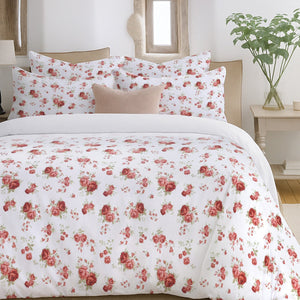 Florelle Delicate Floral Printed Duvet Cover and Pillowcase Set