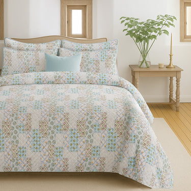 Gardenia Floral Printed Quilted Bedspread