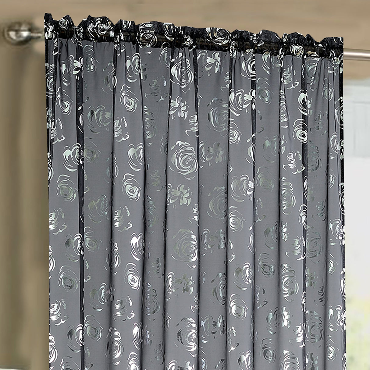 Intimates Geneva Rose Foil Printed Sheer Voile Panel