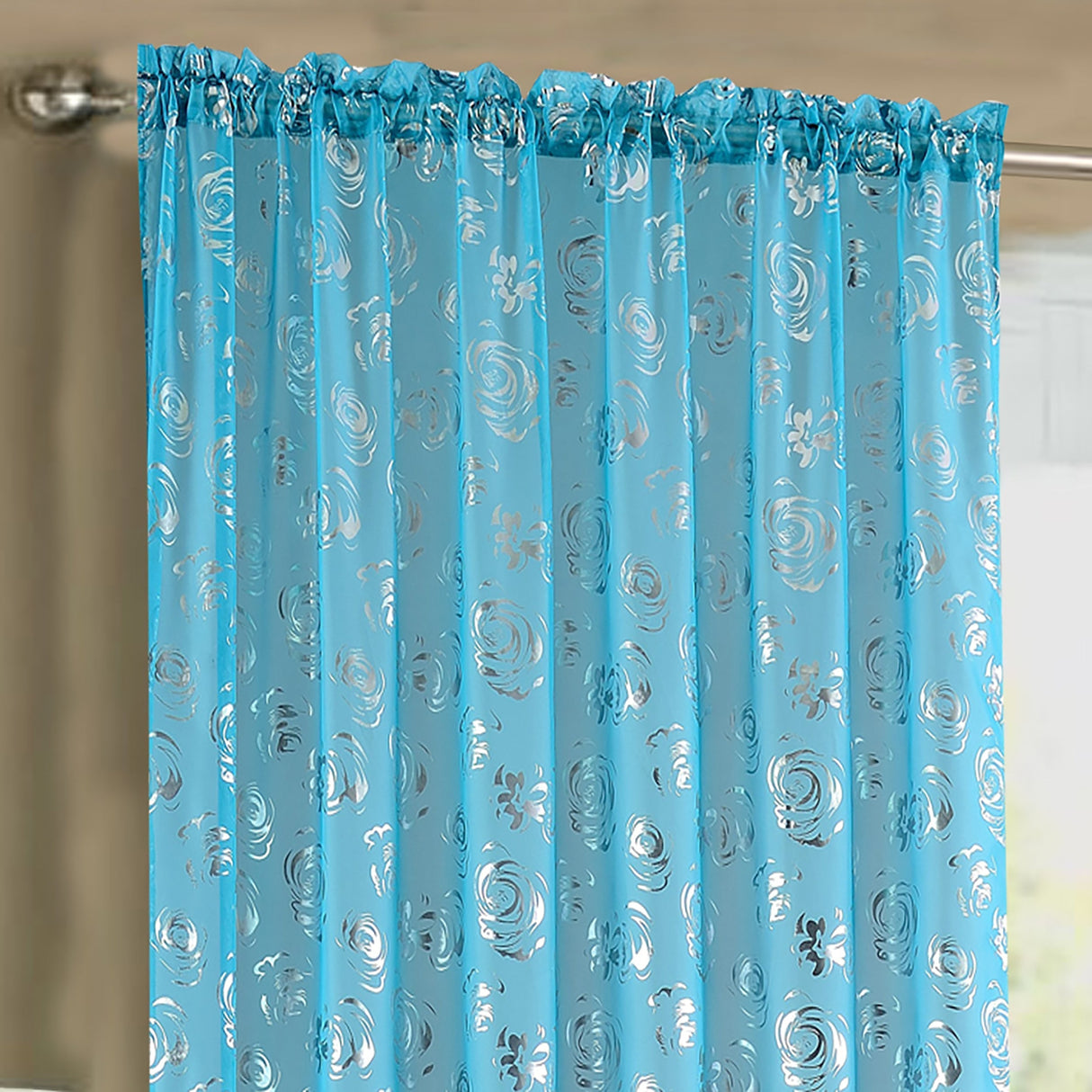 Intimates Geneva Rose Foil Printed Sheer Voile Panel