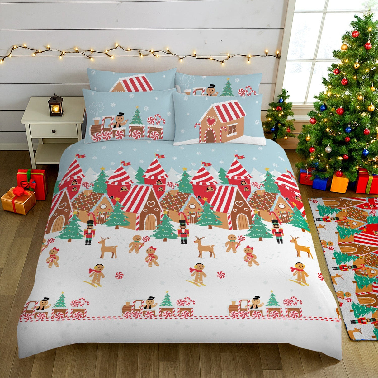 Velosso Fun Gingerbread Town Duvet Cover and Pillowcase Set