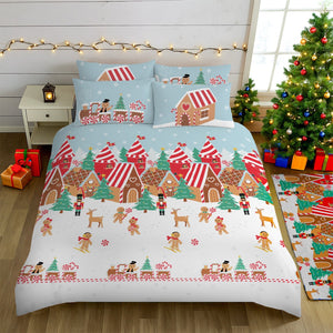 Velosso Fun Gingerbread Town Duvet Cover and Pillowcase Set