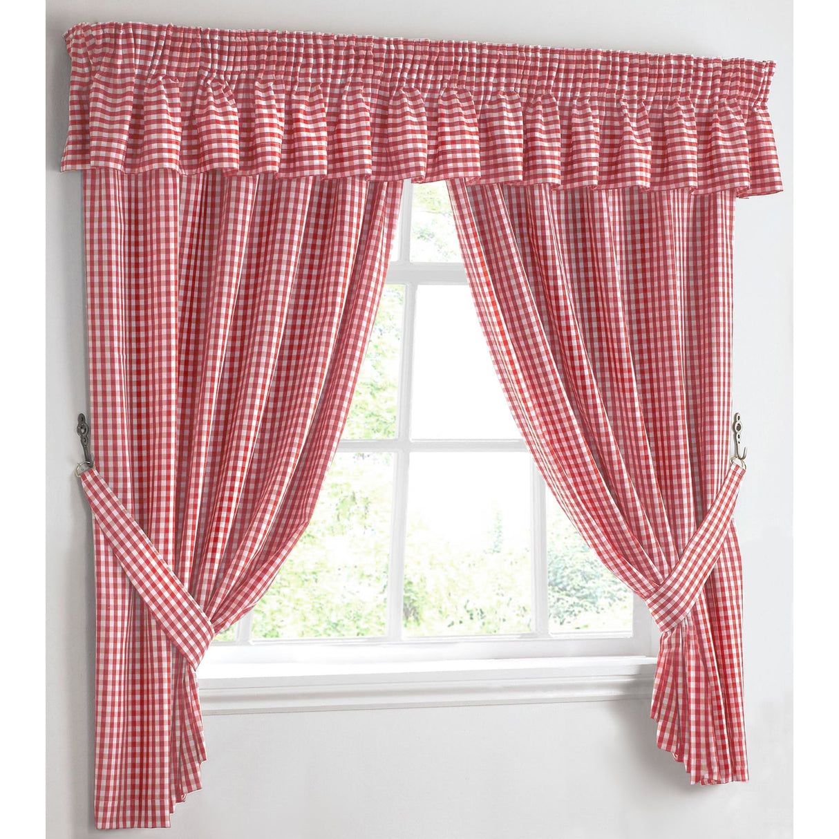 Kitchen Trends Gingham Check Kitchen Curtains