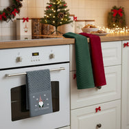 Velosso Xmas Gonks 3 Pack Cotton Christmas Embroidered Tea Towels