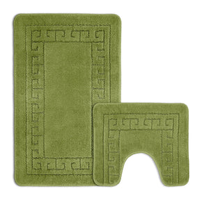 Velosso 2 Piece Greek Key Bath and Pedestal Mat