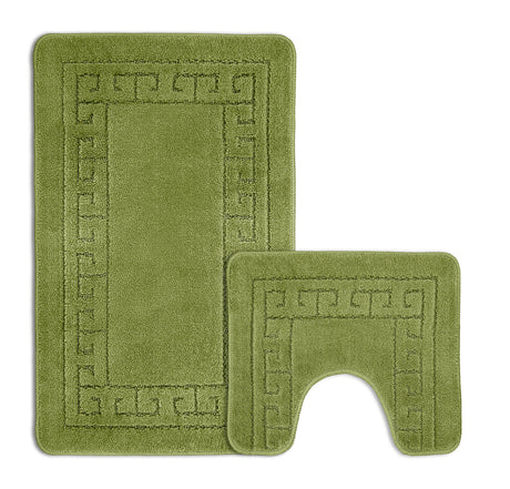 Velosso 2 Piece Greek Key Bath and Pedestal Mat