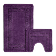 Velosso 2 Piece Greek Key Bath and Pedestal Mat