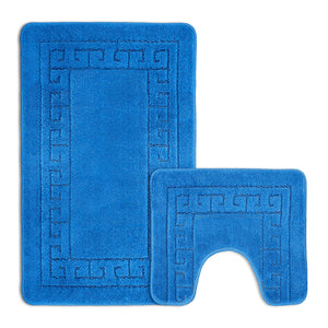 Velosso 2 Piece Greek Key Bath and Pedestal Mat