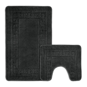Velosso 2 Piece Greek Key Bath and Pedestal Mat