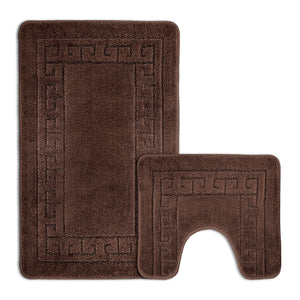 Velosso 2 Piece Greek Key Bath and Pedestal Mat