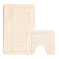 Velosso 2 Piece Greek Key Bath and Pedestal Mat