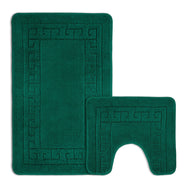 Velosso 2 Piece Greek Key Bath and Pedestal Mat