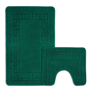 Velosso 2 Piece Greek Key Bath and Pedestal Mat
