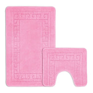 Velosso 2 Piece Greek Key Bath and Pedestal Mat