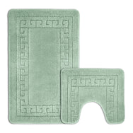 Velosso 2 Piece Greek Key Bath and Pedestal Mat