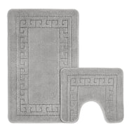Velosso 2 Piece Greek Key Bath and Pedestal Mat