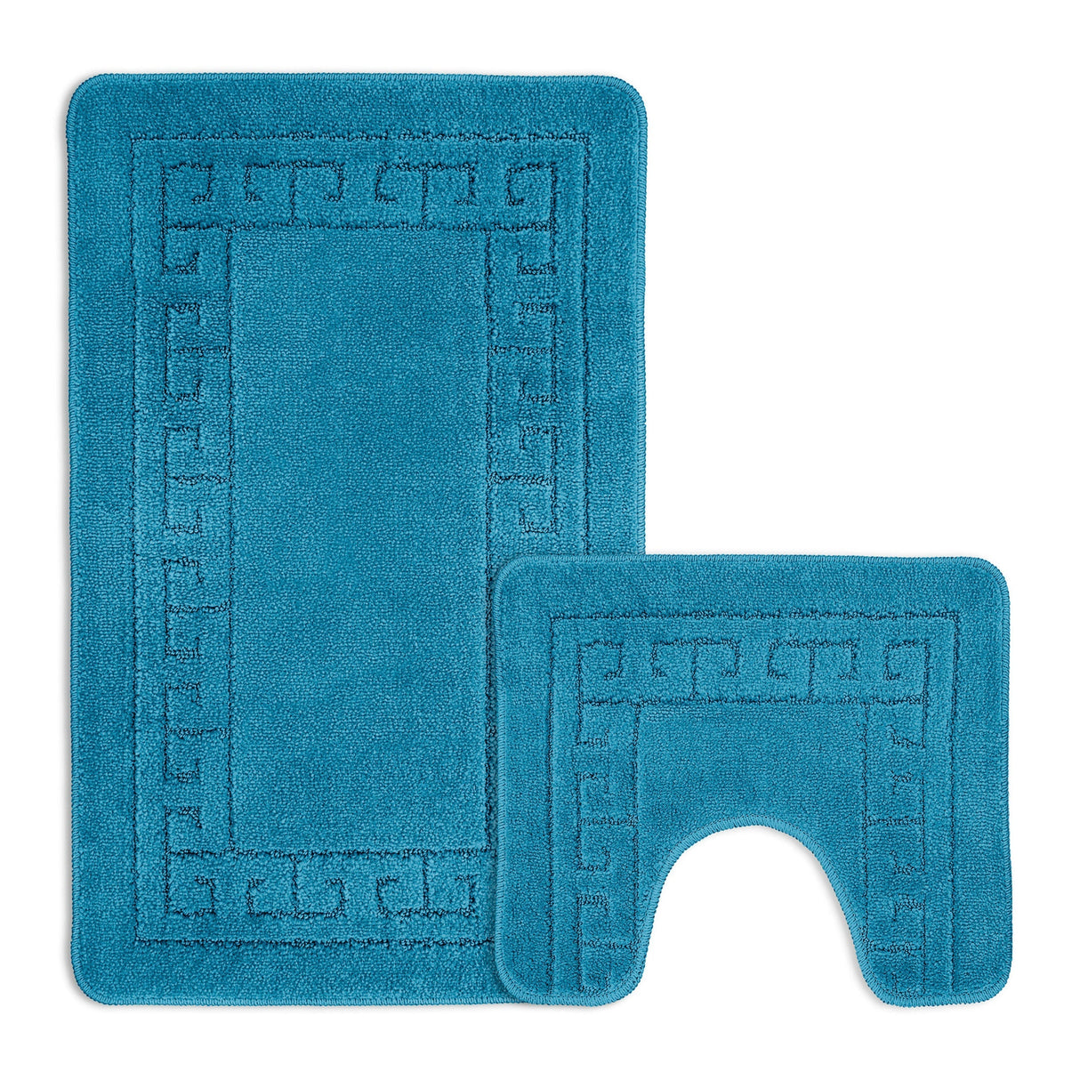 Velosso 2 Piece Greek Key Bath and Pedestal Mat