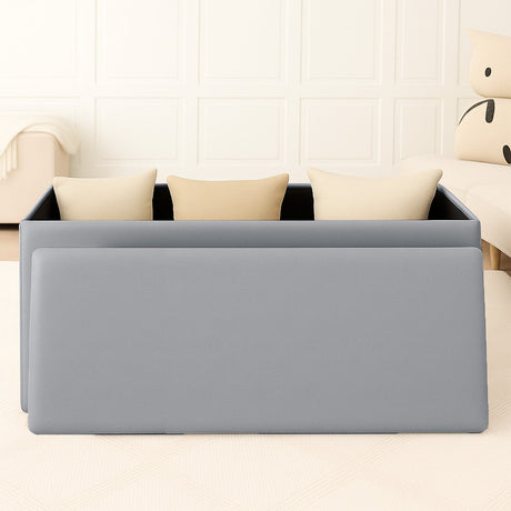 Home Republic Foldable Faux Leather Storage Ottoman