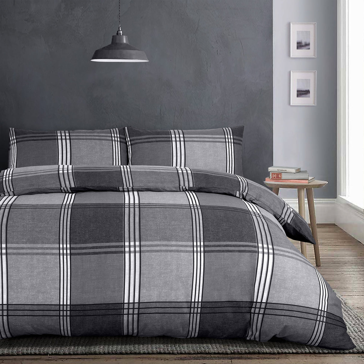 Velosso Hamilton Check Duvet Cover & Pillowcase Set
