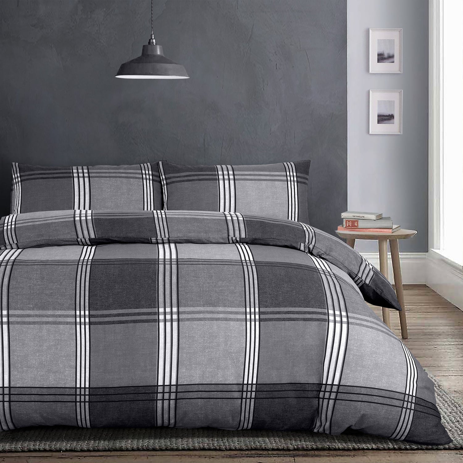 Velosso Hamilton Check Duvet Cover & Pillowcase Set