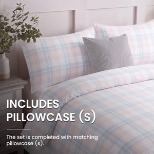 Velosso Hayfield Check Duvet Cover and Pillowcase Set