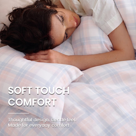 Velosso Hayfield Check Duvet Cover and Pillowcase Set