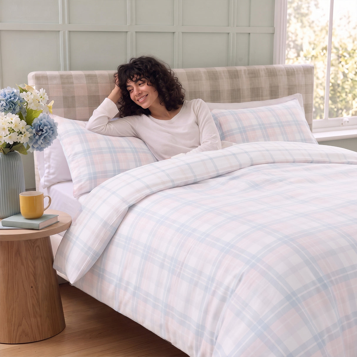 Velosso Hayfield Check Duvet Cover and Pillowcase Set